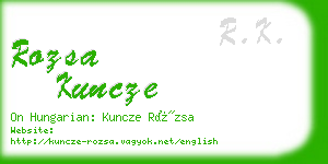 rozsa kuncze business card